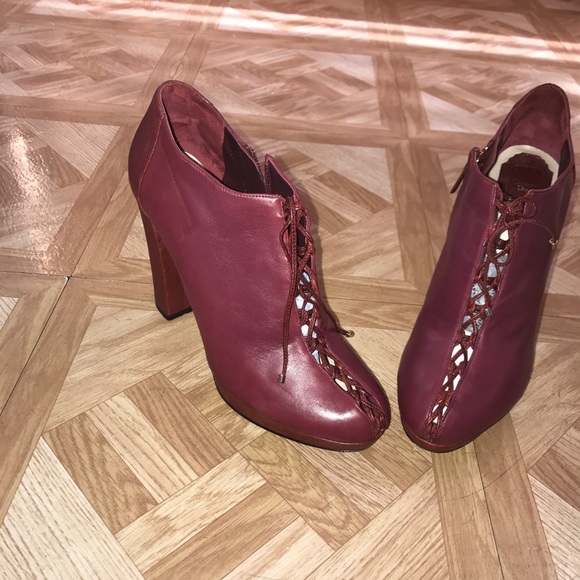 Authentic Christian Dior Burgundy leather booties - Picture 5 of 8
